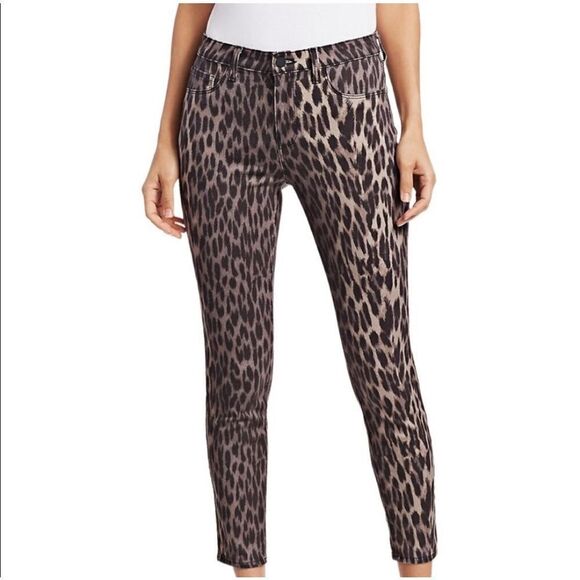 L'Agence Margot high rise ankle  leopard print skinny jeans sz 27 - Picture 1 of 6